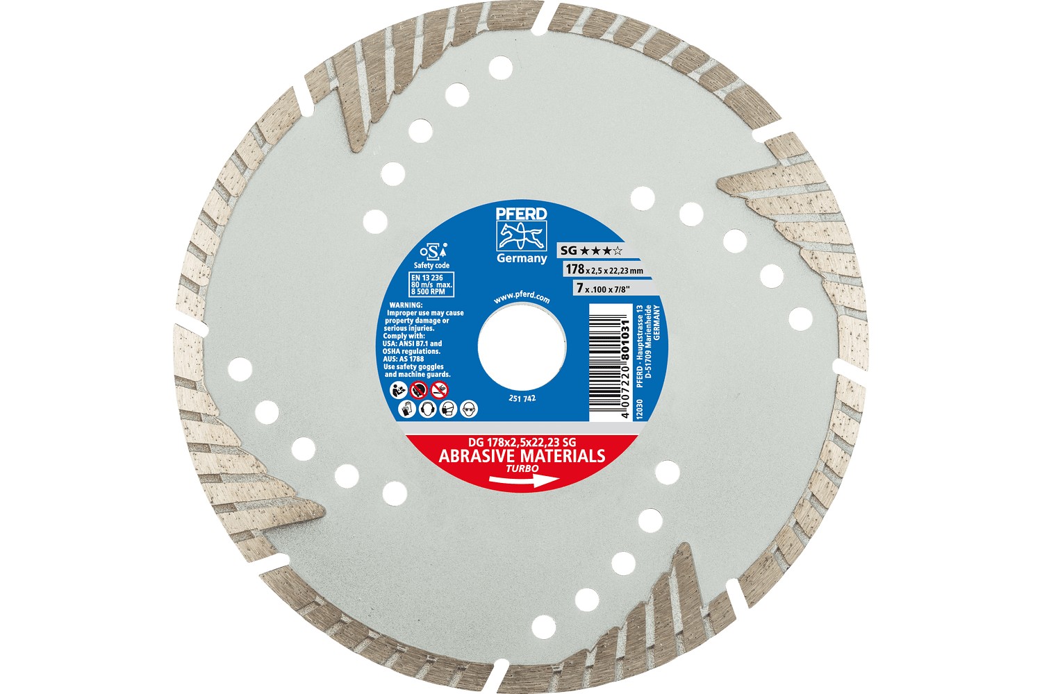 Disco de corte de diamante DG 150x2,2x22,23 mm SG para corte de piedra/hormigón, gran calidad de corte