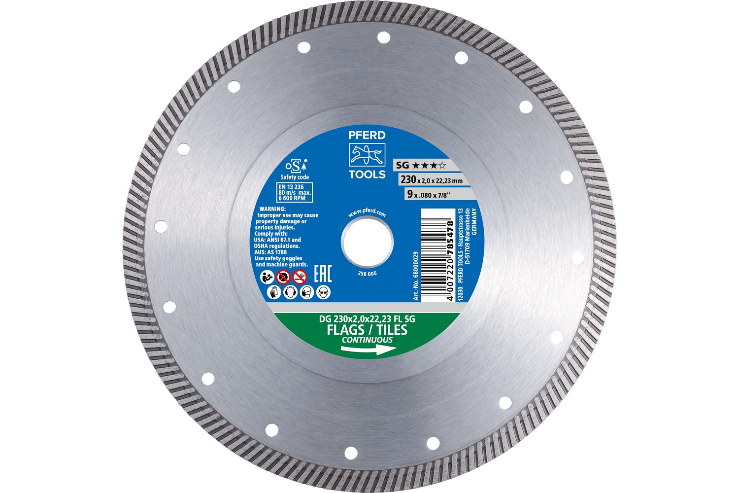 Disco de corte de diamante DG FL 300x2,4x25,4 mm SG para corte de azulejos, gran calidad de corte