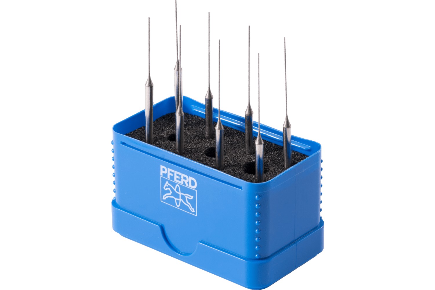 Juego de agujas diamantadas de 8 piezas, Ø 0,42-0,72 mm, mango con Ø de 3 mm D46/64 (fino)