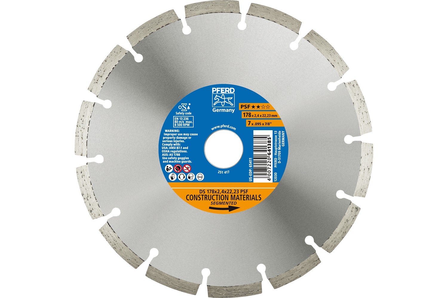 Disco de corte de diamante DS 150x2,2x22,23 mm PSF para el corte rápido de piedra y hormigón