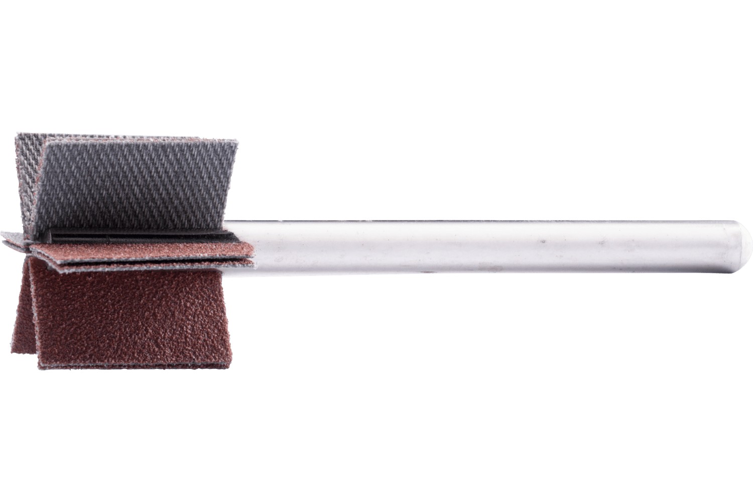 Abanico lijador de corindón F Ø 25x20 mm, mango Ø 6 mm, longitud 60 mm, láminas 6x2, láminas A120 para lijado fino y acabado