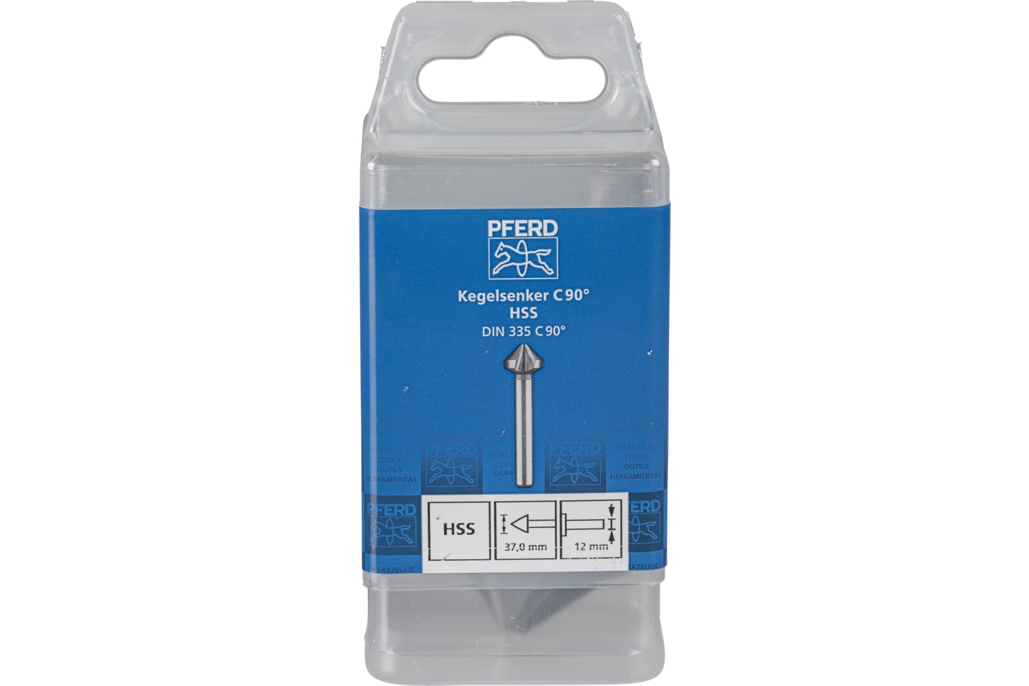 Avellanador y avellanador cónico HSS 90° Ø 37 mm, mango Ø 12 mm DIN 335 C, vástago triangular