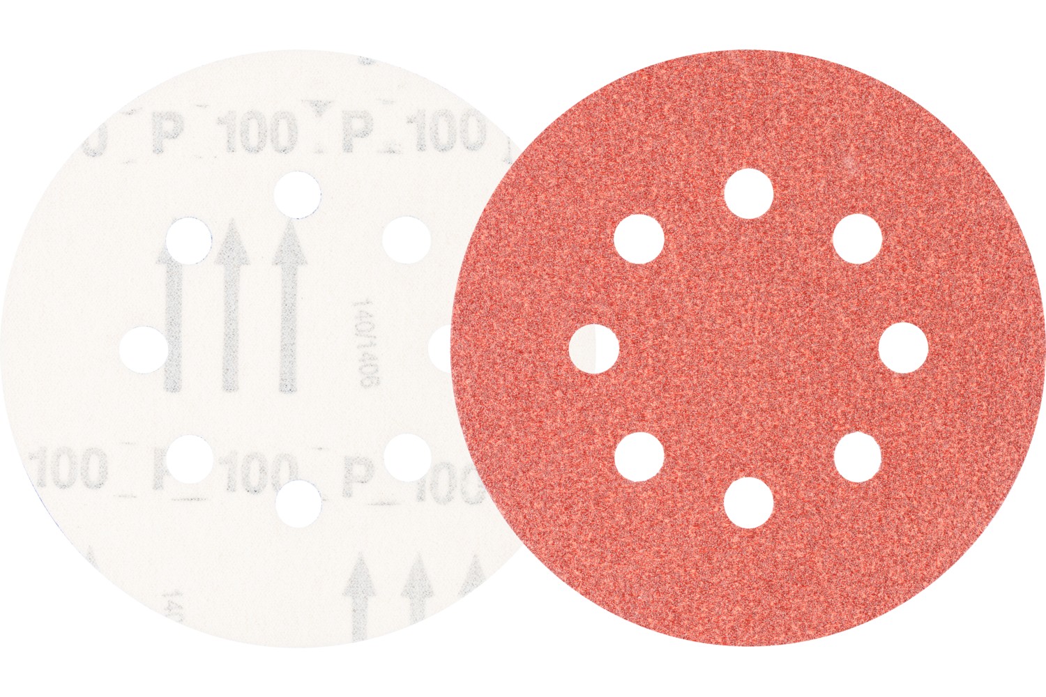 Disco de lija sistema velcro universal de corindón KSS Ø 125 A100 8 orificios de extracción para lijadora orbital
