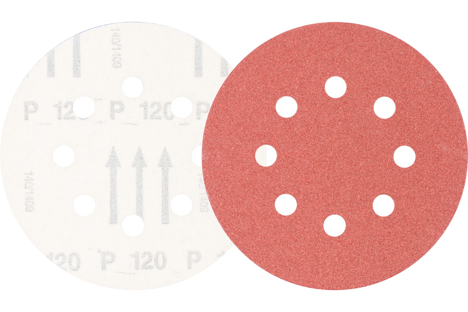 Disco de lija sistema velcro universal de corindón KSS Ø 125 A120 8 orificios de extracción para lijadora orbital