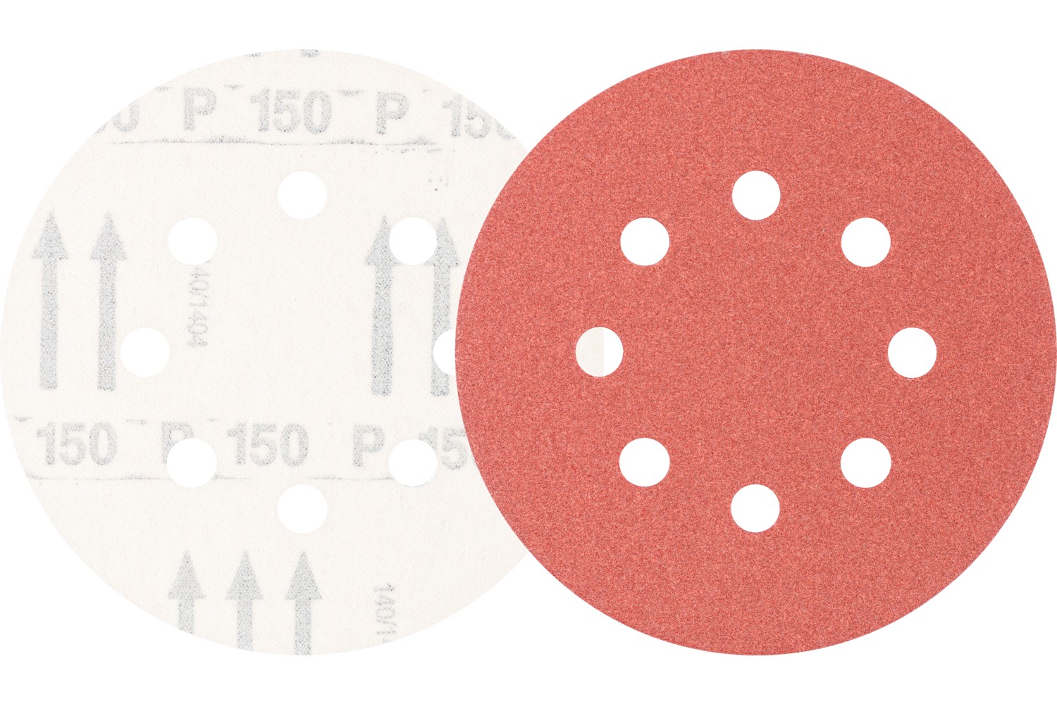 Disco de lija sistema velcro universal de corindón KSS Ø 125 A150 8 orificios de extracción para lijadora orbital