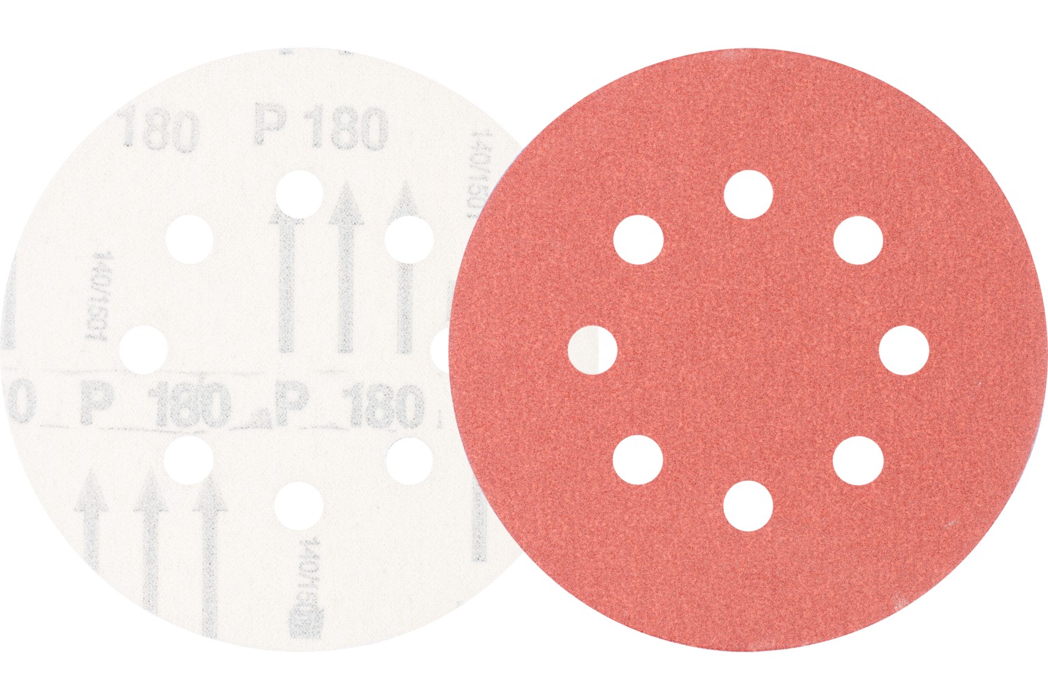 Disco de lija sistema velcro universal de corindón KSS Ø 125 A180 8 orificios de extracción para lijadora orbital