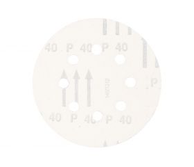 Disco de lija sistema velcro universal de corindón KSS Ø 125 A40 8 orificios de extracción para lijadora orbital