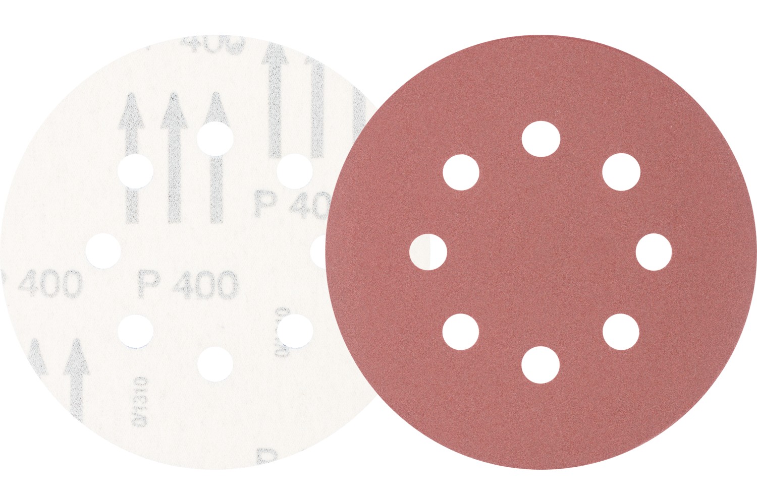 Disco de lija sistema velcro universal de corindón KSS Ø 125 A400 8 orificios de extracción para lijadora orbital