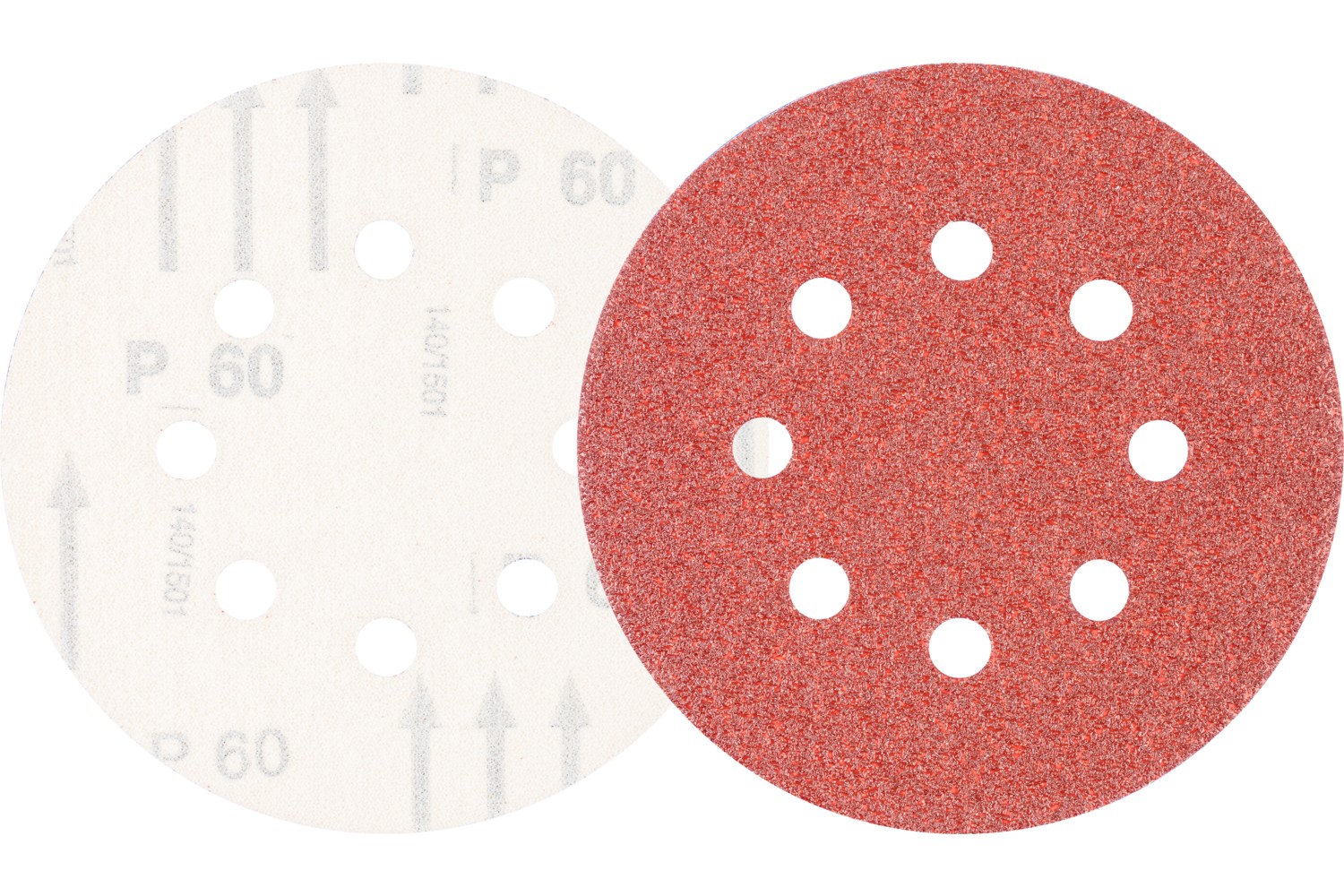 Disco de lija sistema velcro universal de corindón KSS Ø 125 A60 8 orificios de extracción para lijadora orbital