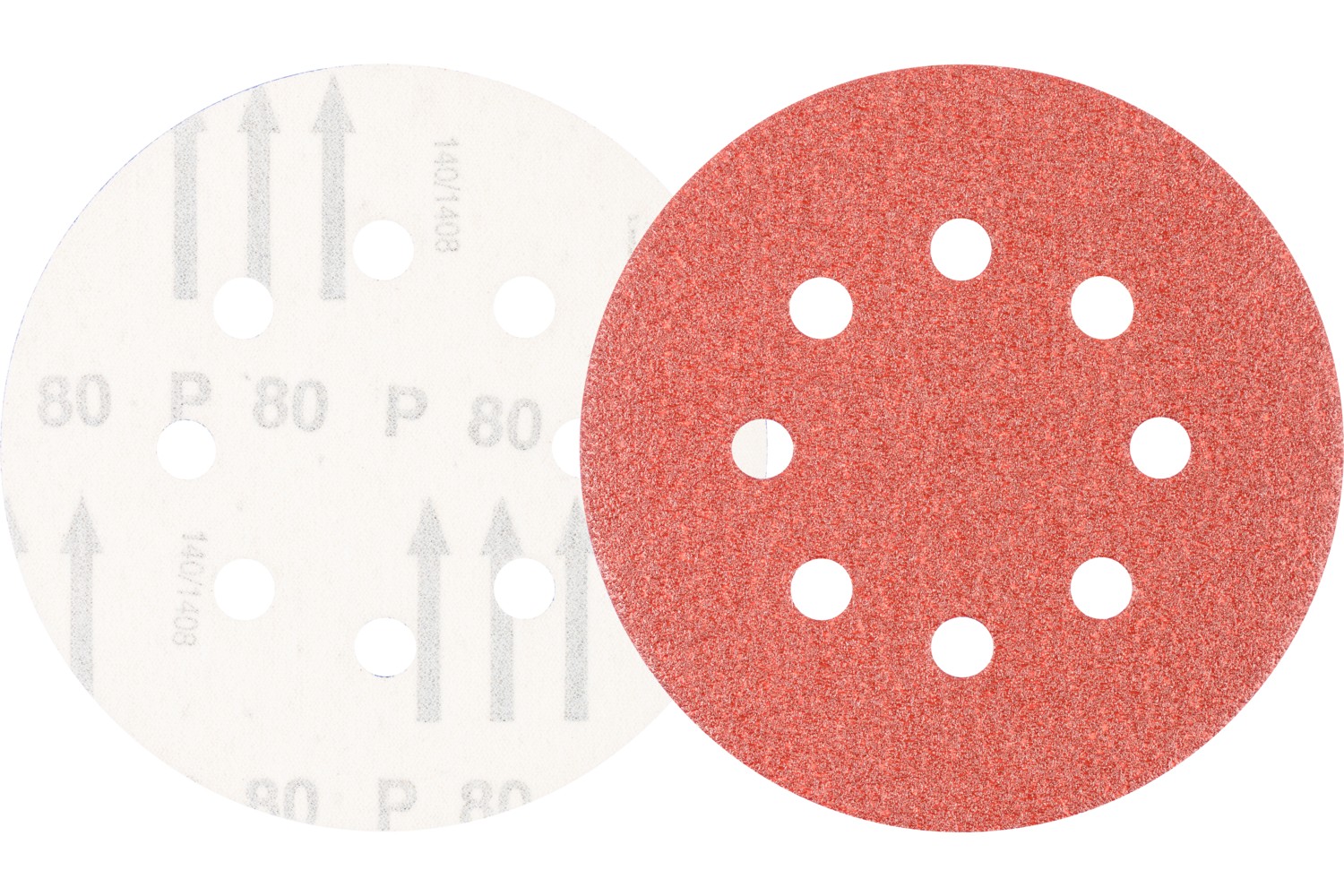 Disco de lija sistema velcro universal de corindón KSS Ø 125 A80 8 orificios de extracción para lijadora orbital