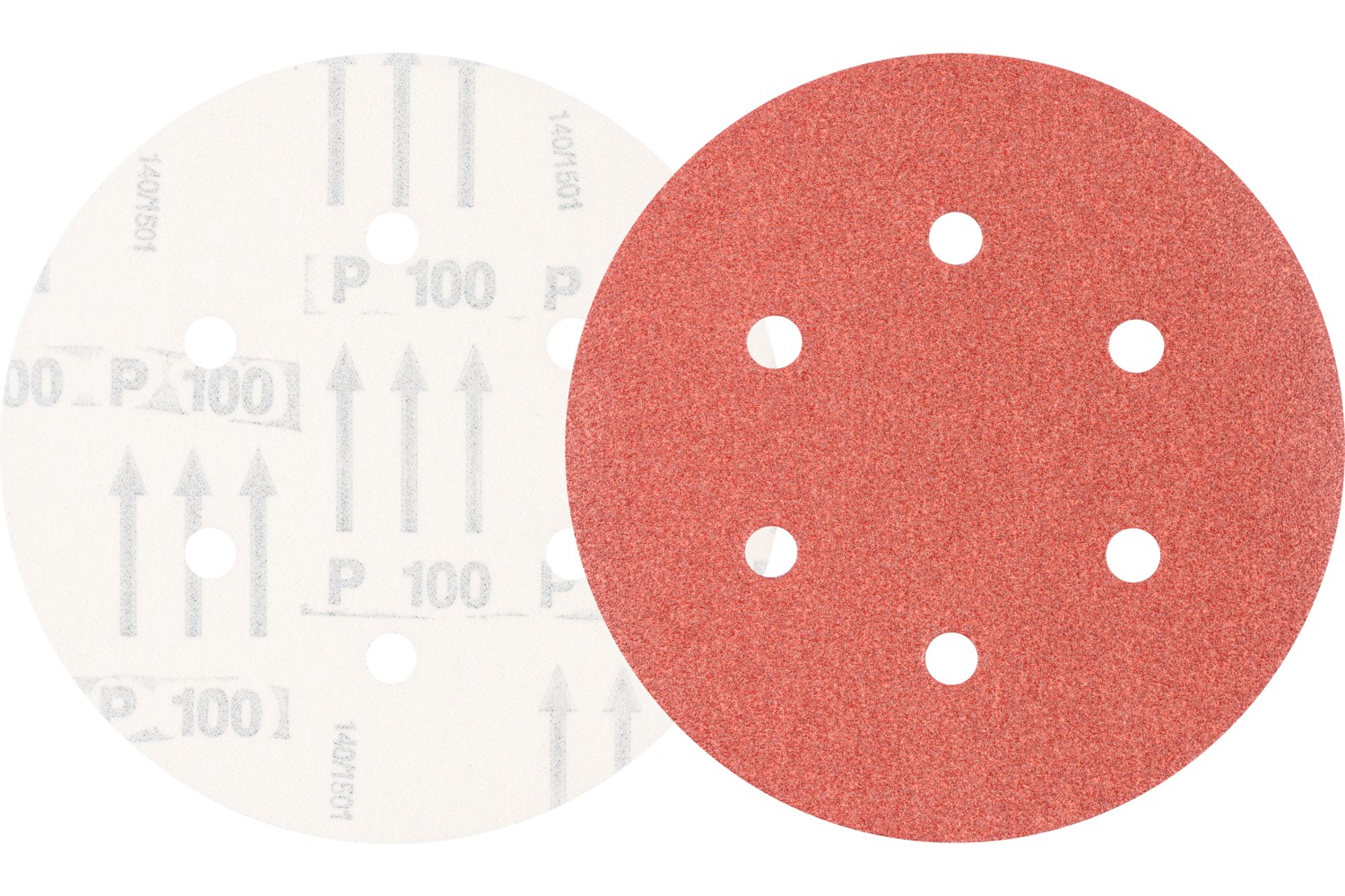 Disco de lija sistema velcro universal de corindón KSS Ø 150 A100 6 orificios de extracción para lijadora orbital
