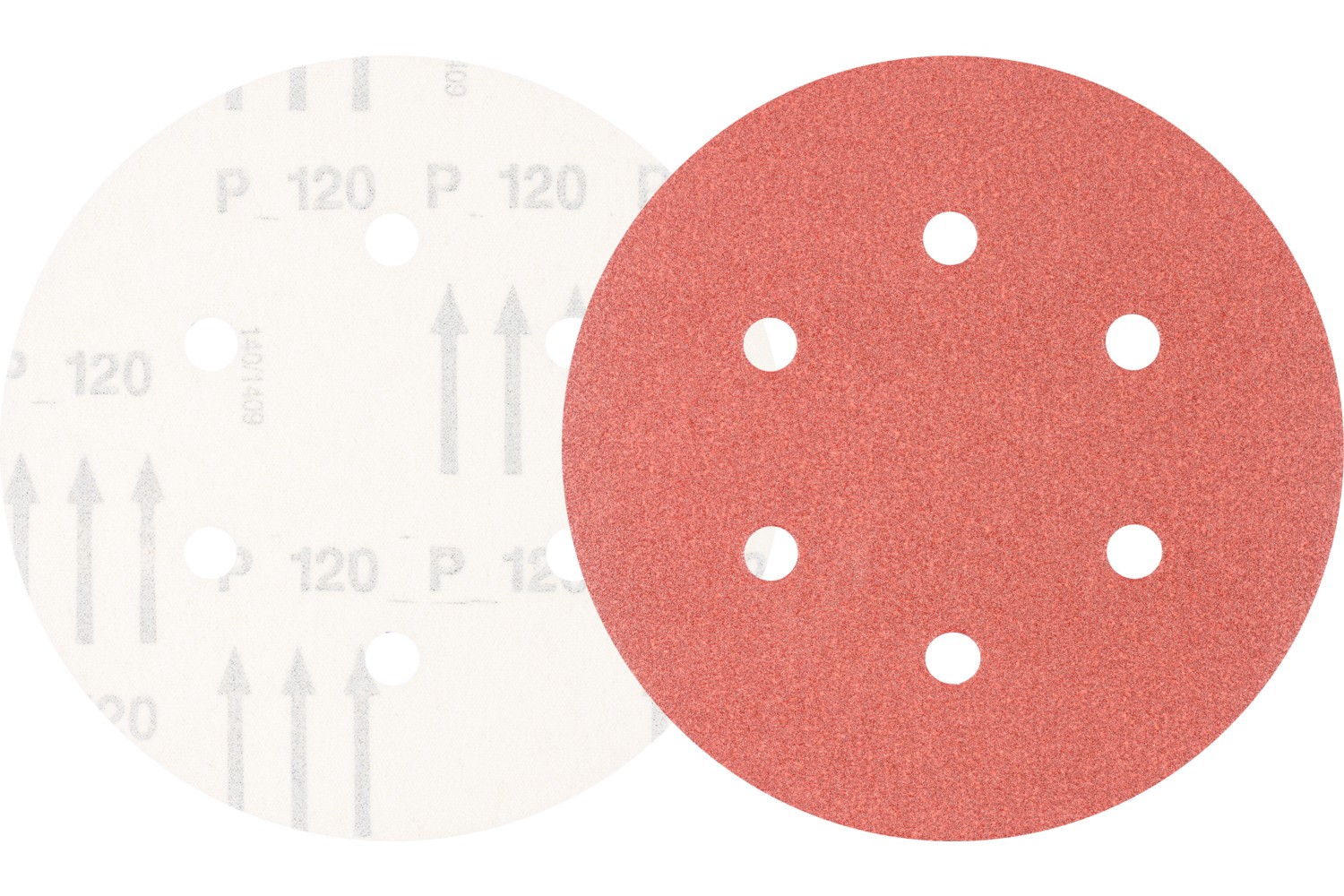 Disco de lija sistema velcro universal de corindón KSS Ø 150 A120 6 orificios de extracción para lijadora orbital