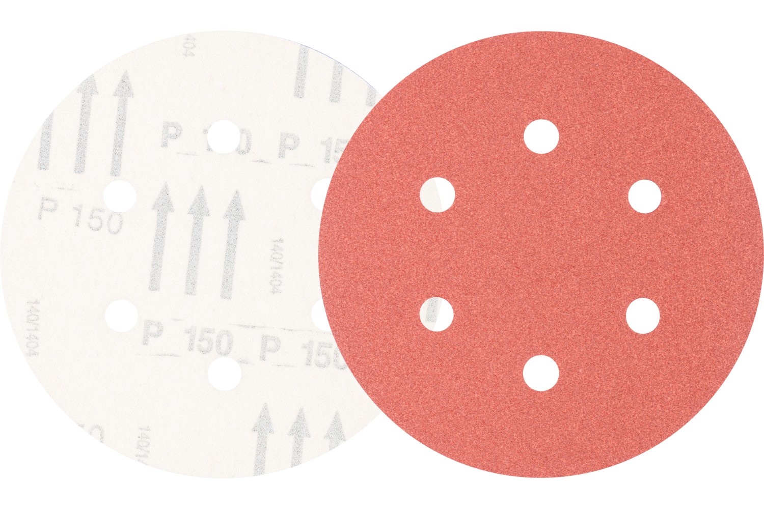 Disco de lija sistema velcro universal de corindón KSS Ø 150 A150 6 orificios de extracción para lijadora orbital