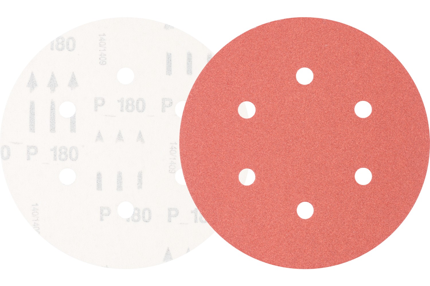 Disco de lija sistema velcro universal de corindón KSS Ø 150 A180 6 orificios de extracción para lijadora orbital