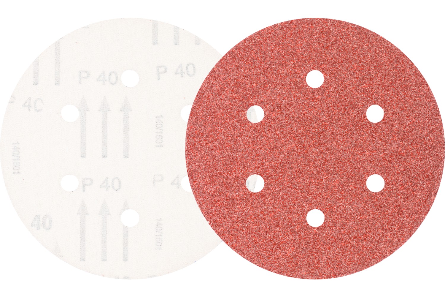 Disco de lija sistema velcro universal de corindón KSS Ø 150 A40 6 orificios de extracción para lijadora orbital