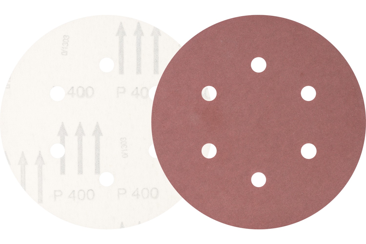 Disco de lija sistema velcro universal de corindón KSS Ø 150 A400 6 orificios de extracción para lijadora orbital