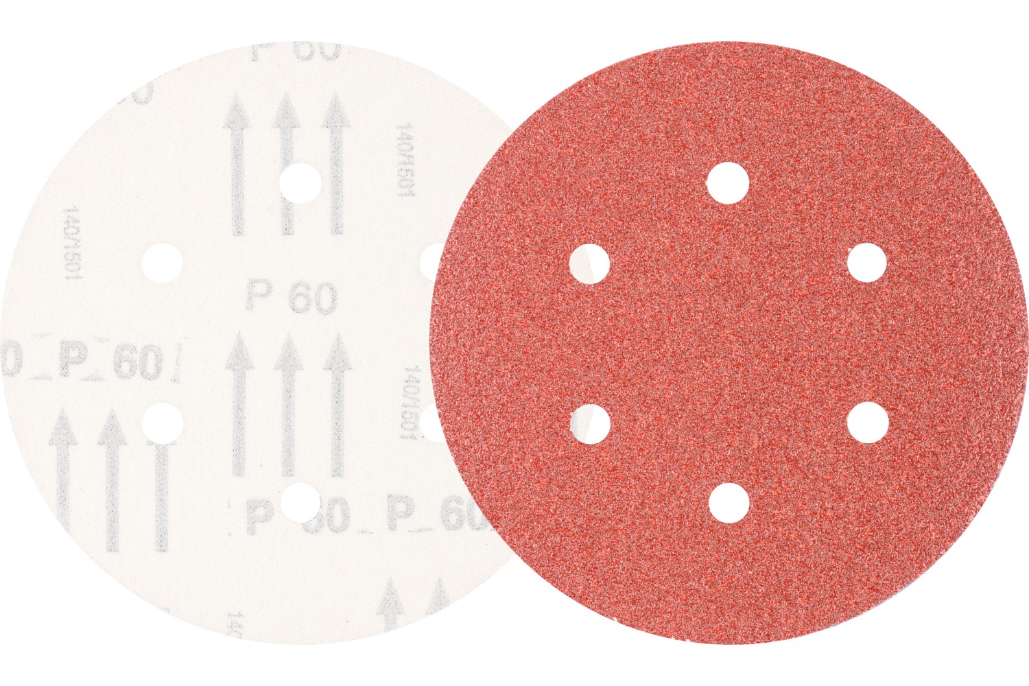 Disco de lija sistema velcro universal de corindón KSS Ø 150 A60 6 orificios de extracción para lijadora orbital