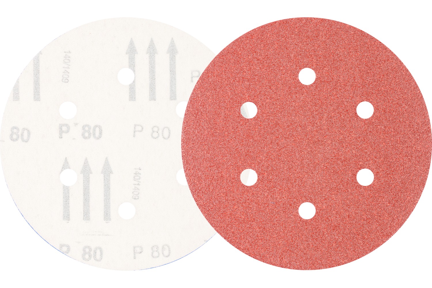 Disco de lija sistema velcro universal de corindón KSS Ø 150 A80 6 orificios de extracción para lijadora orbital