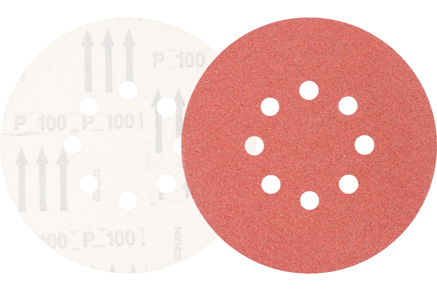 Disco de lija sistema velcro universal de corindón KSS Ø 150 A100 8 orificios de extracción para lijadora orbital