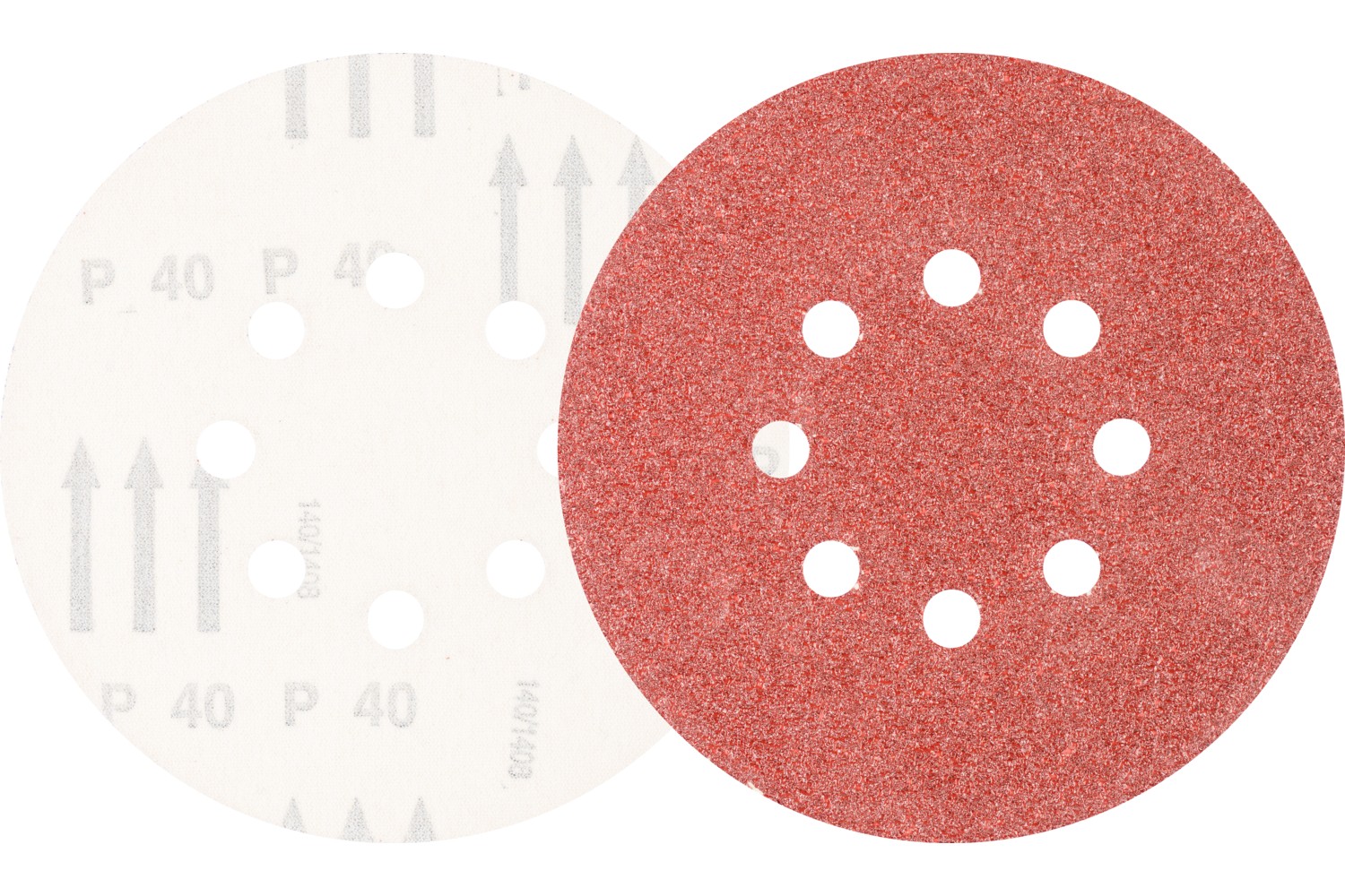 Disco de lija sistema velcro universal de corindón KSS Ø 150 A40 8 orificios de extracción para lijadora orbital