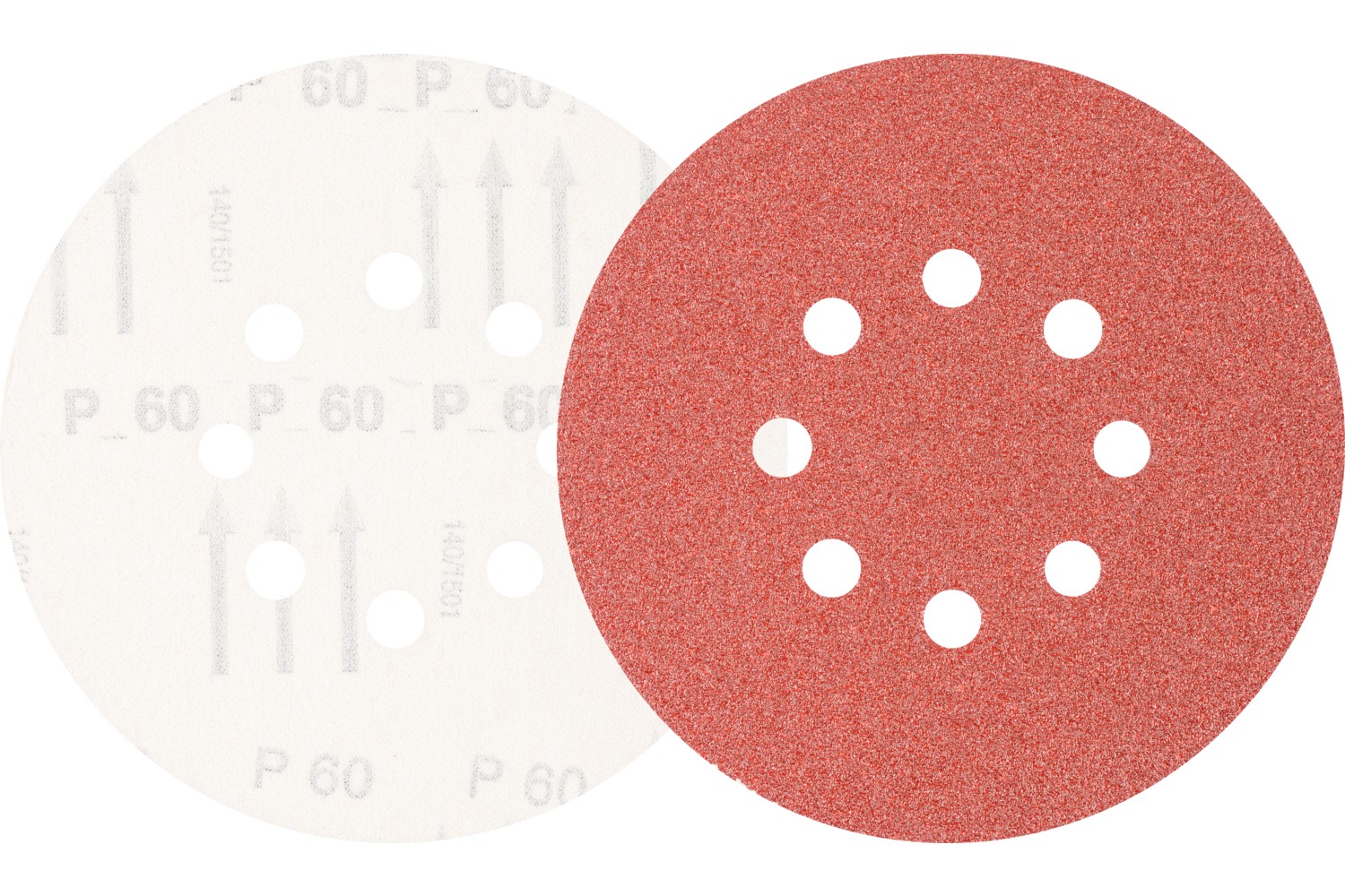 Disco de lija sistema velcro universal de corindón KSS Ø 150 A60 8 orificios de extracción para lijadora orbital