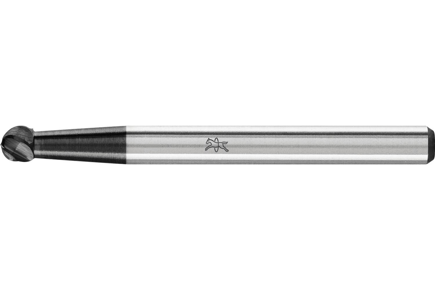 Fresa de metal duro de alto rendimiento ALU esférica KUD Ø 03x02 mm, mango Ø 3 mm, recubrimiento HICOAT para aluminio/metales no férricos