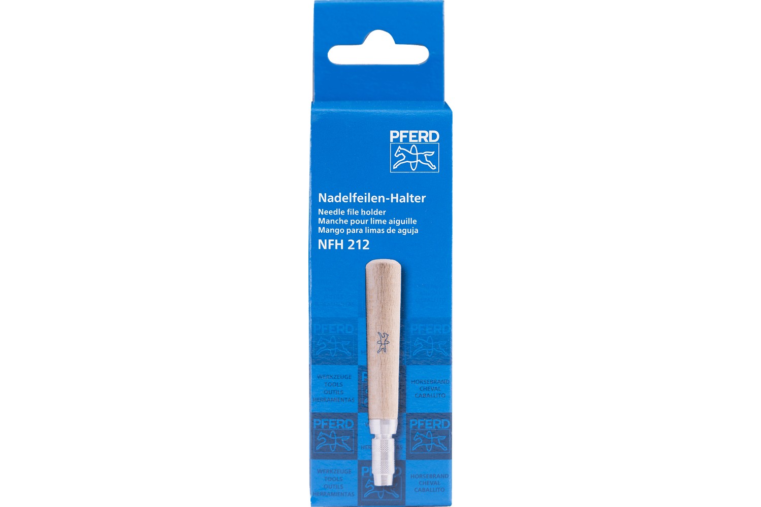 Portalimas de aguja tipo NFH 212 mango de fijación rápida de madera de 92 mm para limas de aguja Ø 3-4,5 mm (1)