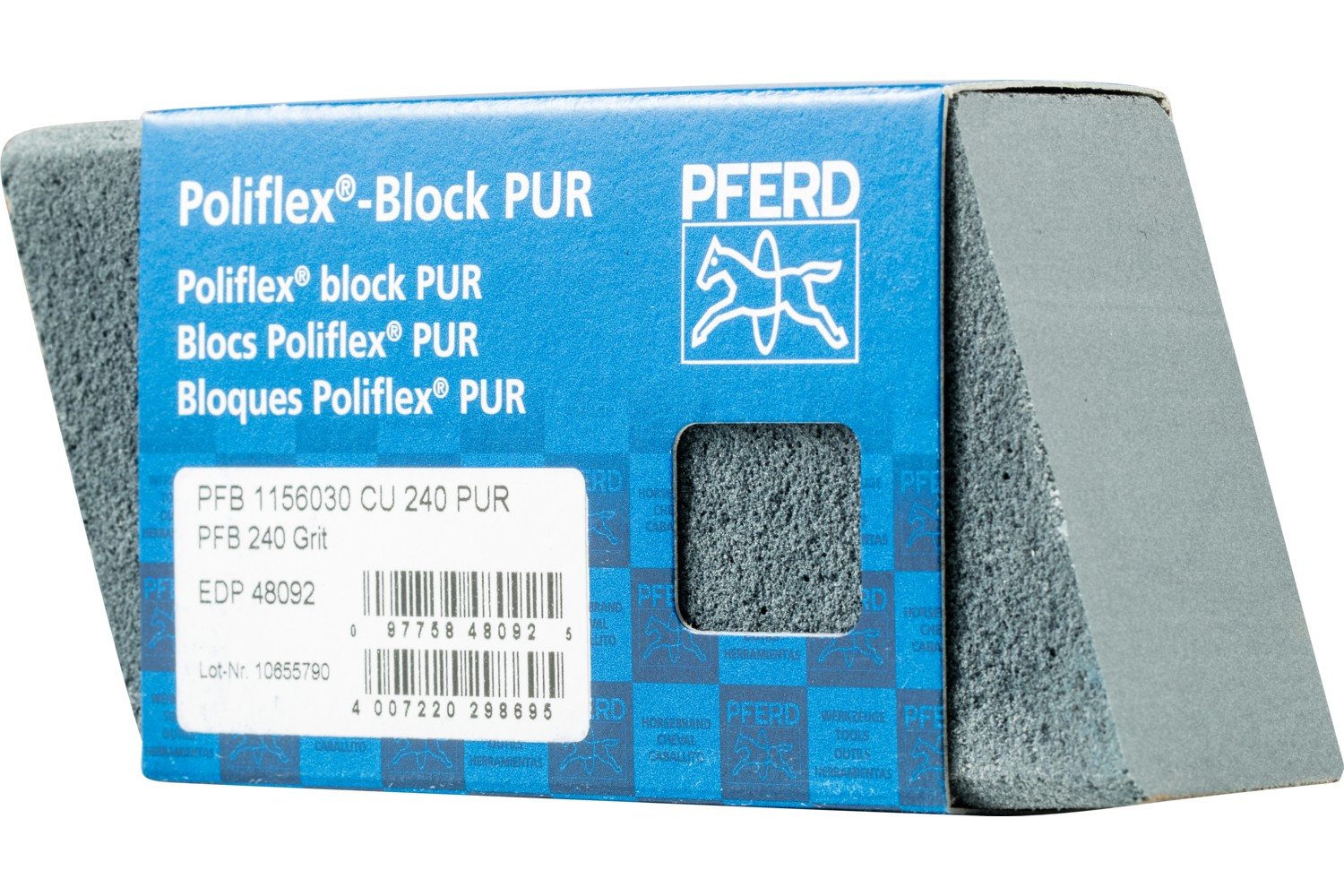 Bloques lijadores Poliflex 30x60x115 mm aglomerante PUR SIC240 para lijado fino y acabado