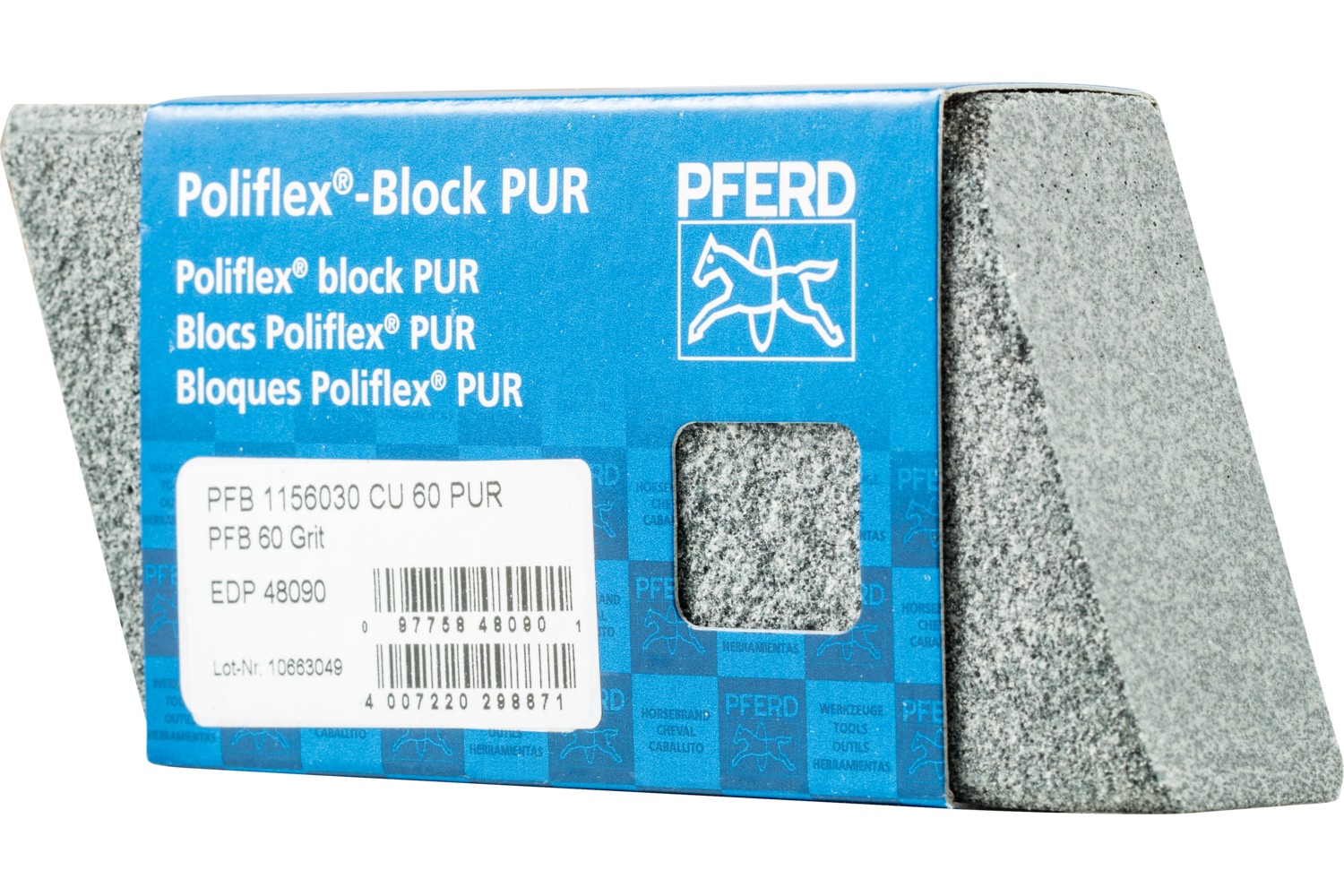 Bloques lijadores Poliflex 30x60x115 mm aglomerante PUR SIC60 para lijado fino y acabado