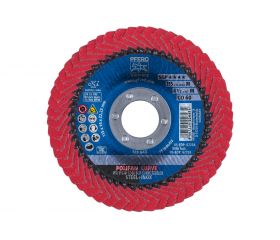 Disco de láminas lijadoras POLIFAN CURVE PFR 115x22,23 mm ancho M CO60 SGP STEELOX para acero/acero inoxidable