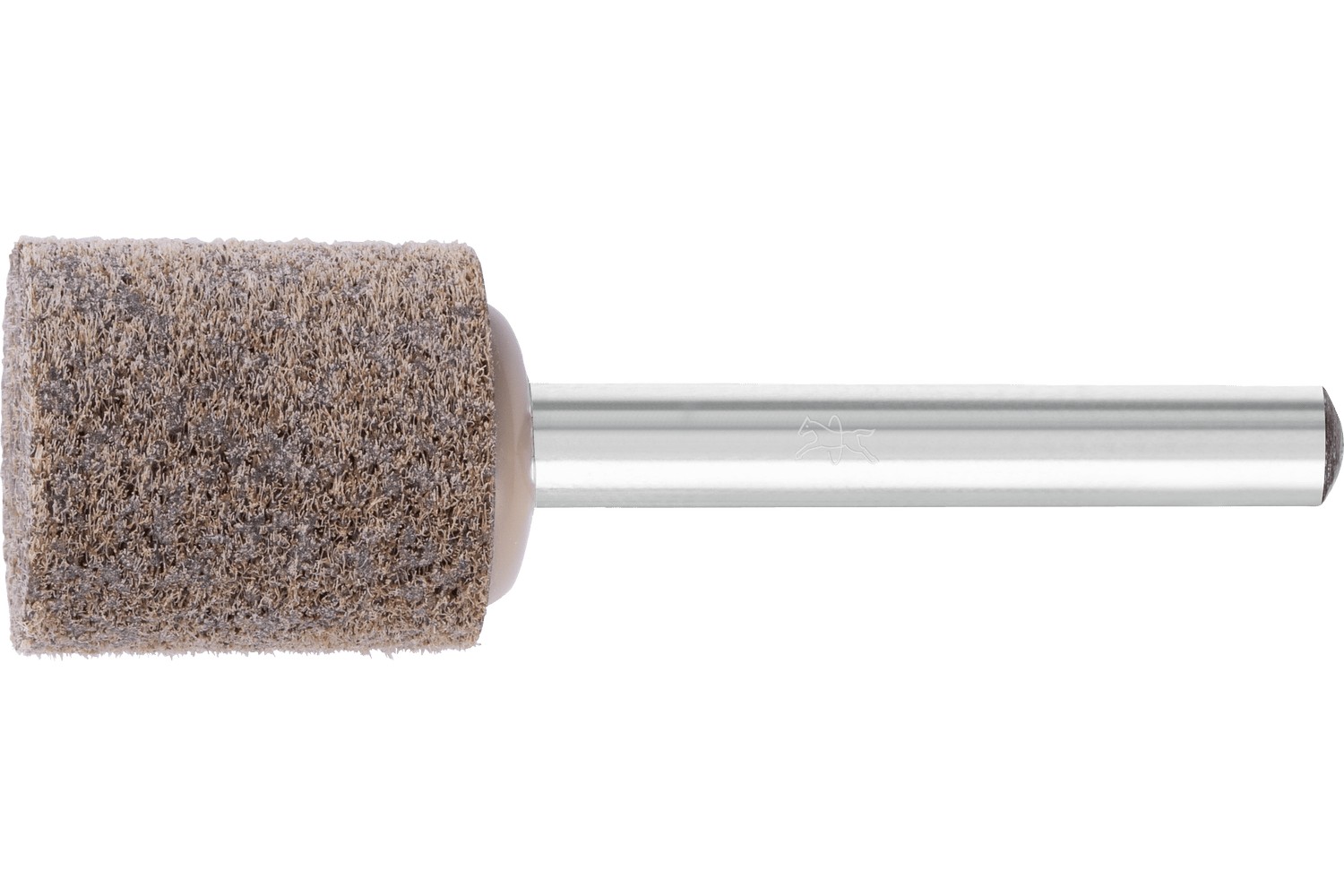 Muela de vellón prensada POLINOX forma cilíndrica PNER Ø 20x20 mm, mango Ø 6 mm, duro A, basto para acabado