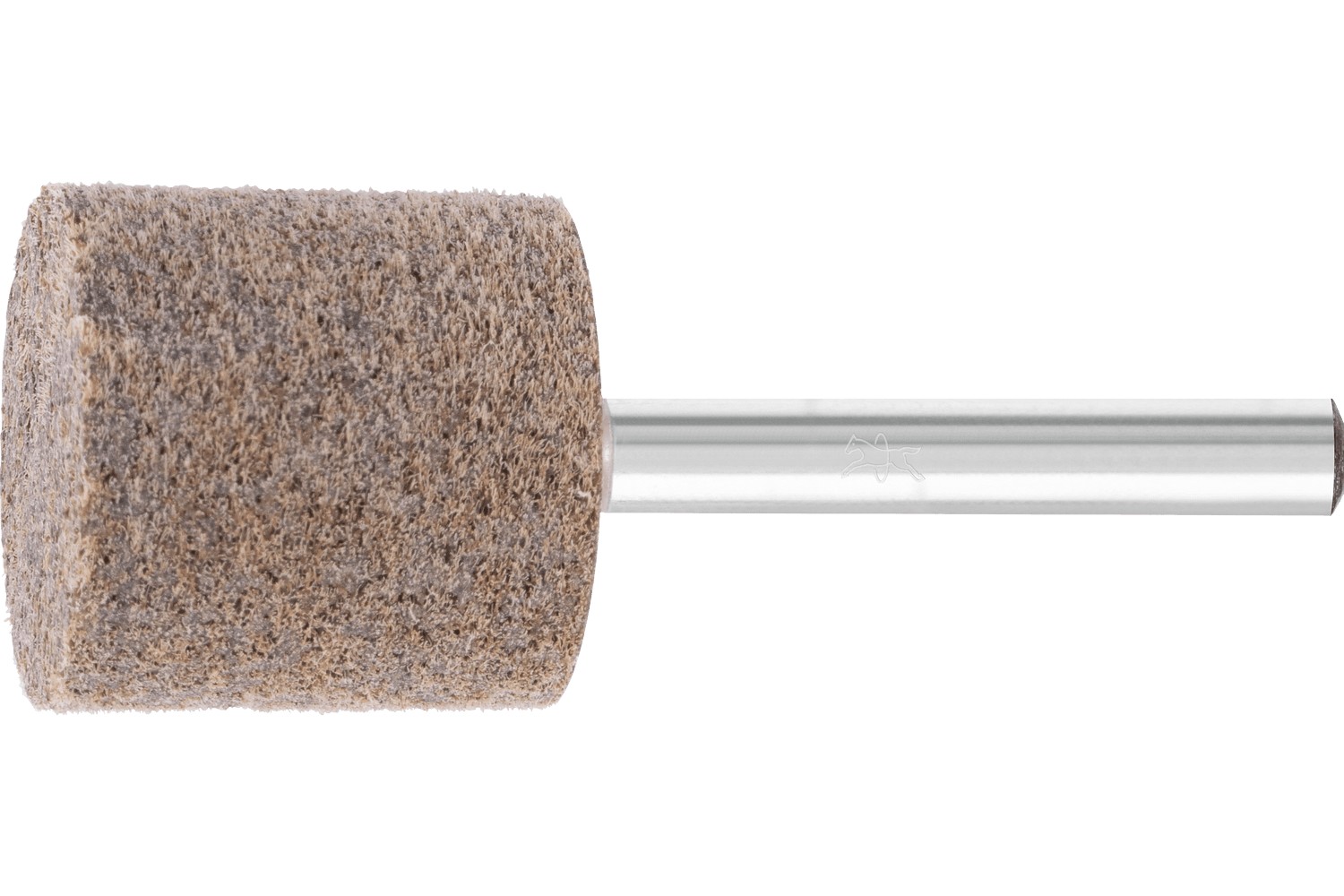 Muela de vellón prensada POLINOX forma cilíndrica PNER Ø 25x25 mm, mango Ø 6 mm, duro A, basto para acabado