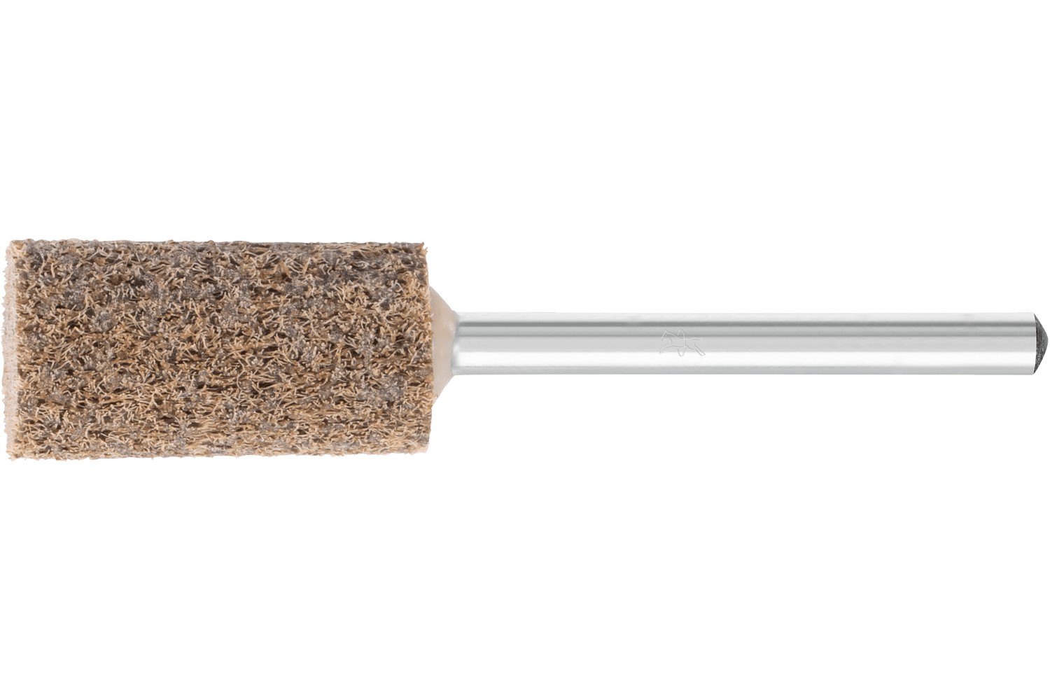 Muela de vellón prensada POLINOX forma cilíndrica PNER Ø 10x20 mm, mango Ø 3 mm, semiduro SIC, fino para acabado