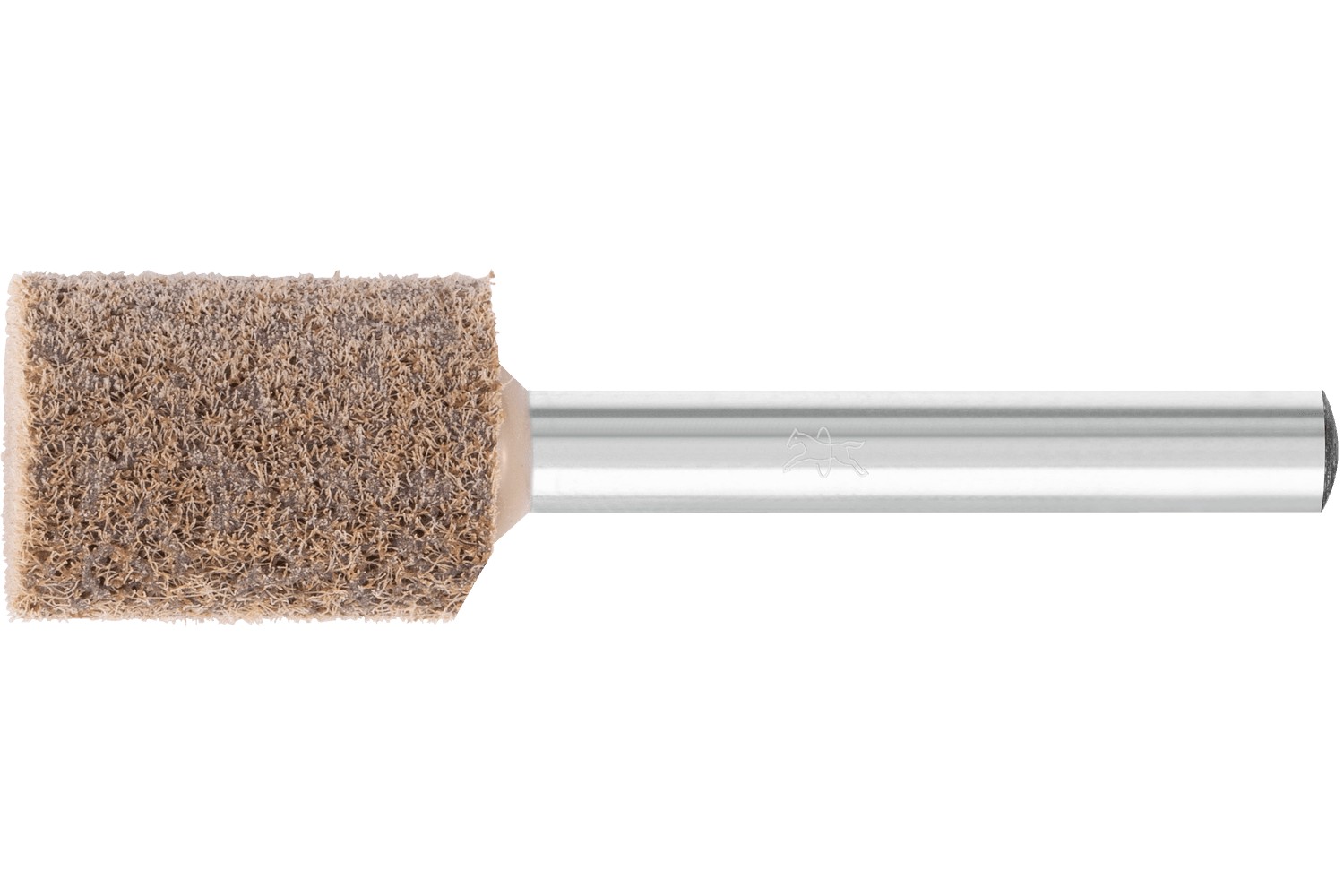 Muela de vellón prensada POLINOX forma cilíndrica PNER Ø 15x20 mm, mango Ø 6 mm, semiduro A, fino para acabado