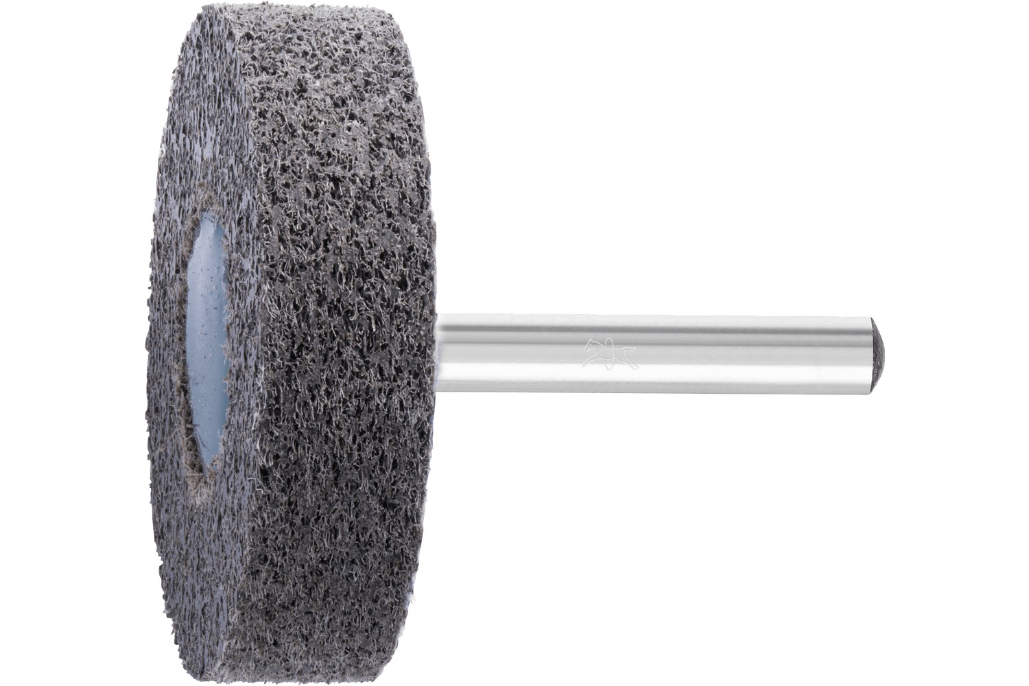 Muela de vellón prensada POLINOX forma cilíndrica PNER Ø 50x13 mm, mango Ø 6 mm, semiduro SIC, fino para acabado