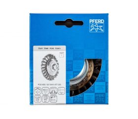 Carda cónica trenzada KBG Ø 100x13 mm M14, alambre de acero Ø 0,50 mm, amoladora angular (1)