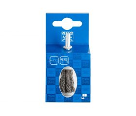 Carda brocha POS, trenzada PBG 19 mm, mango Ø 6 mm, alambre de acero Ø 0,35 mm (10)