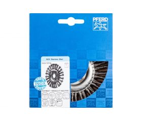 Carda PIPE COMBITWIST INOX-TOTAL RBGIT Ø 115x6x22,2 mm, alambre de acero inoxidable Ø 0,50 mm, amoladora angular