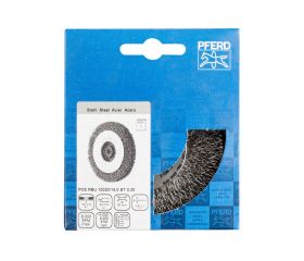 Carda redonda POS ancha, sin trenzar RBU Ø 100x20x agujero variable alambre de acero Ø 0,30 amoladora