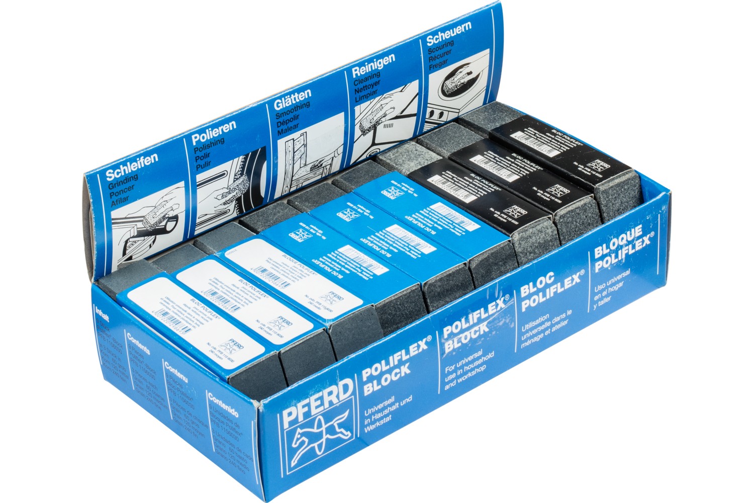 Juego de bloques lijadores Poliflex aglomerante PUR SIC para lijado fino y acabado