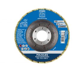 Disco de láminas POLIVLIES PVL corindón Ø 115 mm agujero 22,23 mm A100G para lijado fino
