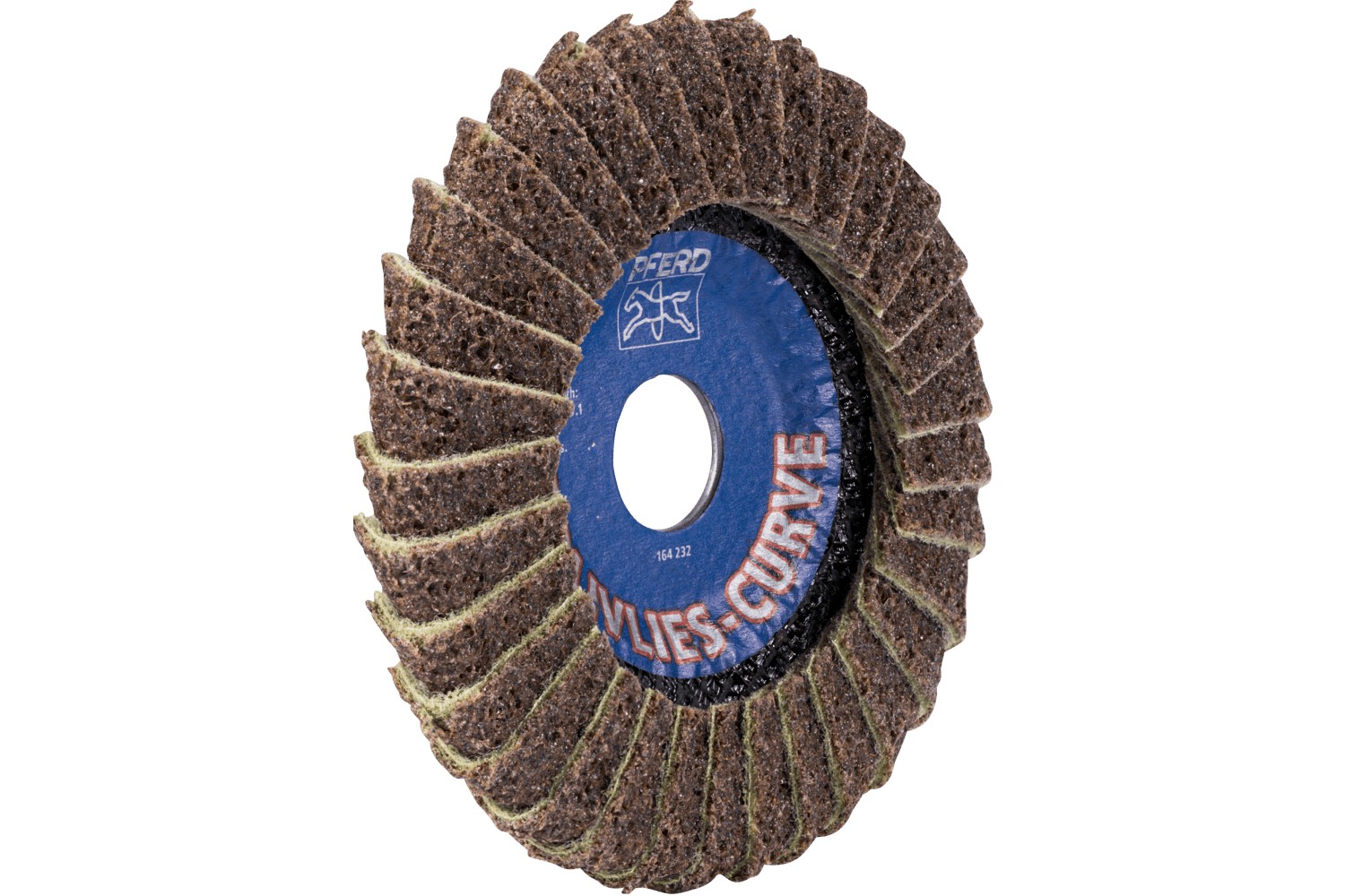 Disco de láminas lijadoras POLIVLIES CURVE PVL-R de corindón, Ø 115 mm, agujero 22,23 mm, A100G para lijado fino de cordones en ángulo