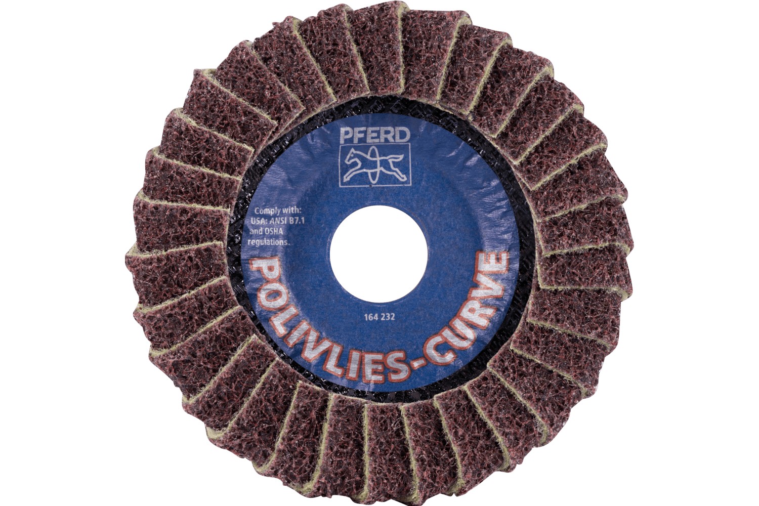 Disco de láminas lijadoras POLIVLIES CURVE PVL-R de corindón, Ø 115 mm, agujero 22,23 mm, A180M para lijado fino de cordones en ángulo