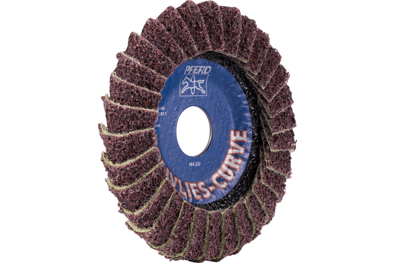 Disco de láminas lijadoras POLIVLIES CURVE PVL-R de corindón, Ø 115 mm, agujero 22,23 mm, A180M para lijado fino de cordones en ángulo