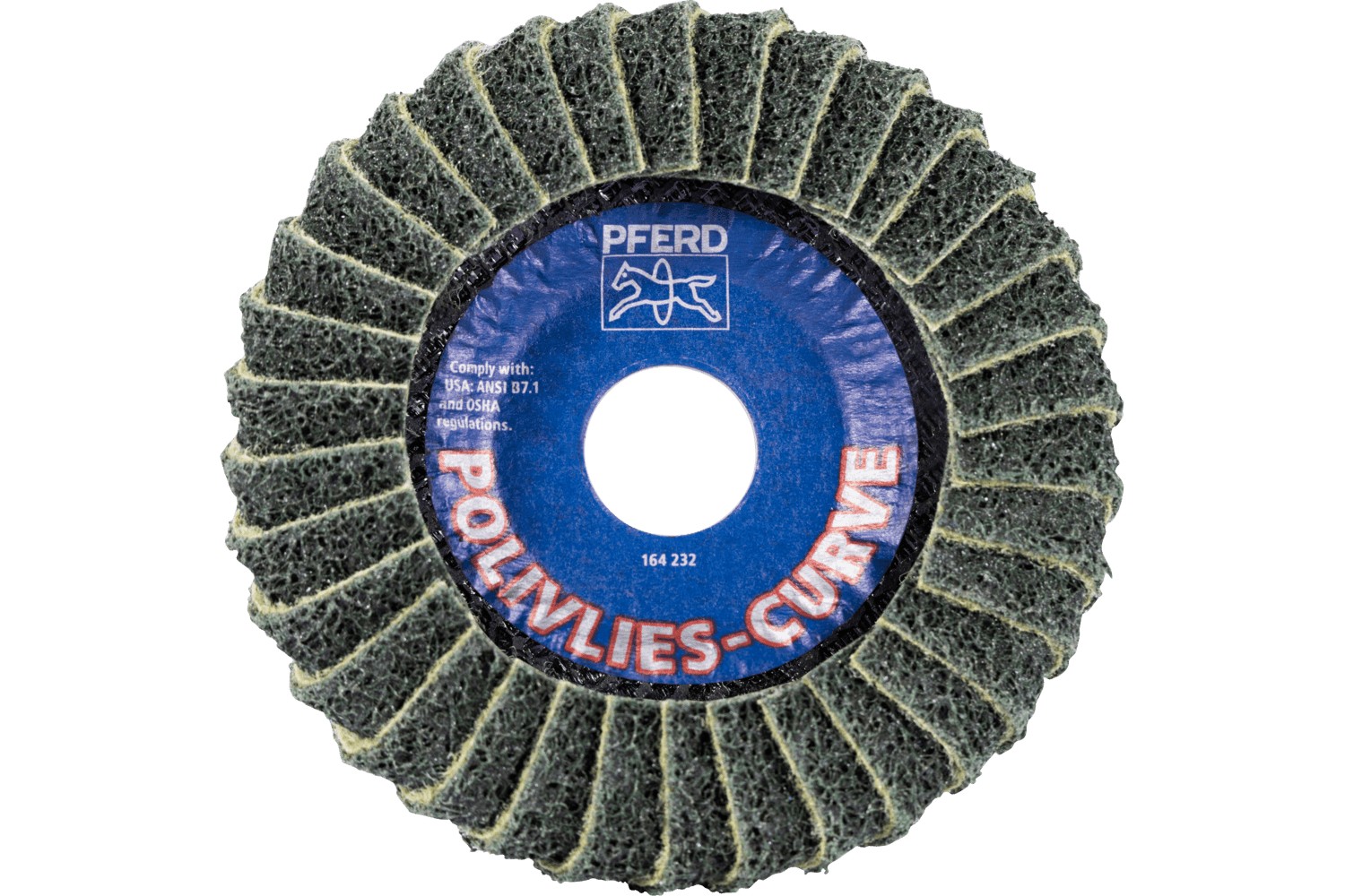 Disco de láminas lijadoras POLIVLIES CURVE PVL-R de corindón, Ø 115 mm, agujero 22,23 mm, A240M para lijado fino de cordones en ángulo