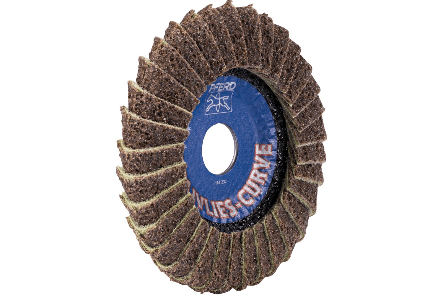 Disco de láminas lijadoras POLIVLIES CURVE PVL-R de corindón, Ø 125 mm, agujero 22,23 mm, A100G para lijado fino de cordones en ángulo