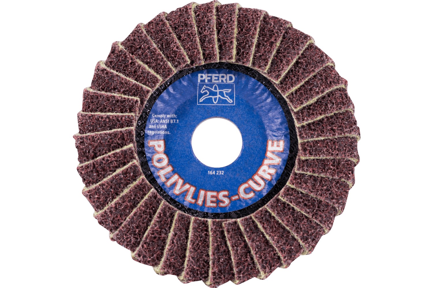 Disco de láminas lijadoras POLIVLIES CURVE PVL-R de corindón, Ø 125 mm, agujero 22,23 mm, A180M para lijado fino de cordones en ángulo