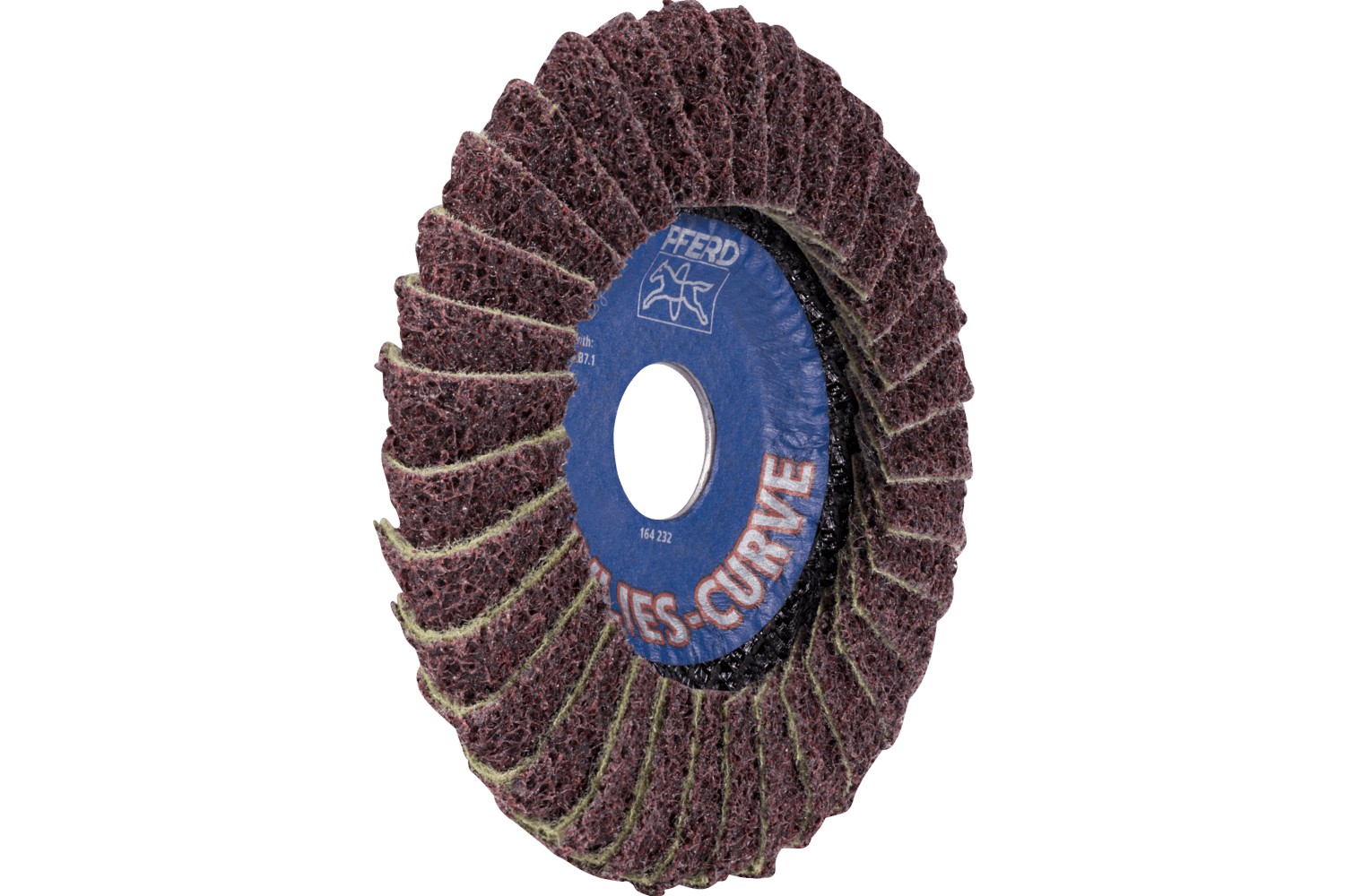 Disco de láminas lijadoras POLIVLIES CURVE PVL-R de corindón, Ø 125 mm, agujero 22,23 mm, A180M para lijado fino de cordones en ángulo