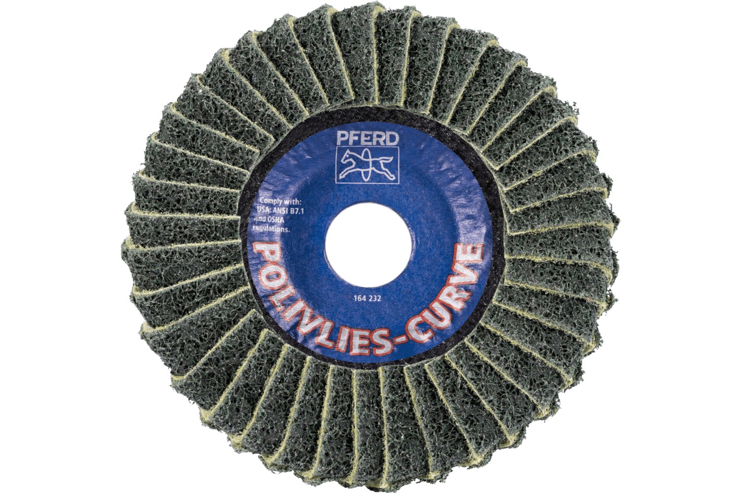 Disco de láminas lijadoras POLIVLIES CURVE PVL-R de corindón, Ø 125 mm, agujero 22,23 mm, A240M para lijado fino de cordones en ángulo