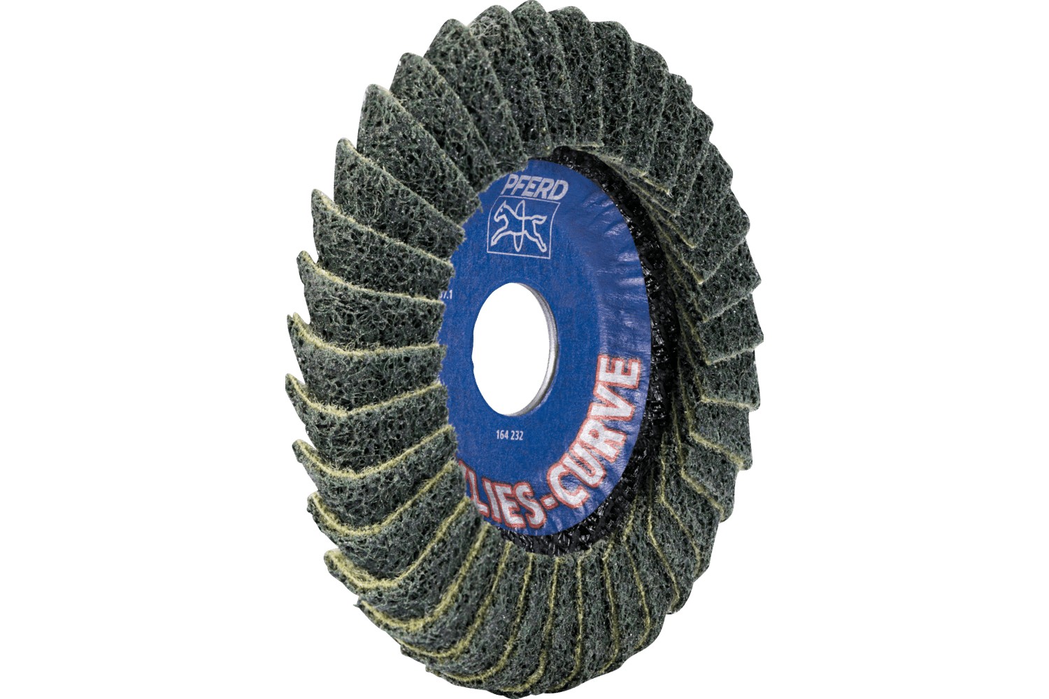 Disco de láminas lijadoras POLIVLIES CURVE PVL-R de corindón, Ø 125 mm, agujero 22,23 mm, A240M para lijado fino de cordones en ángulo